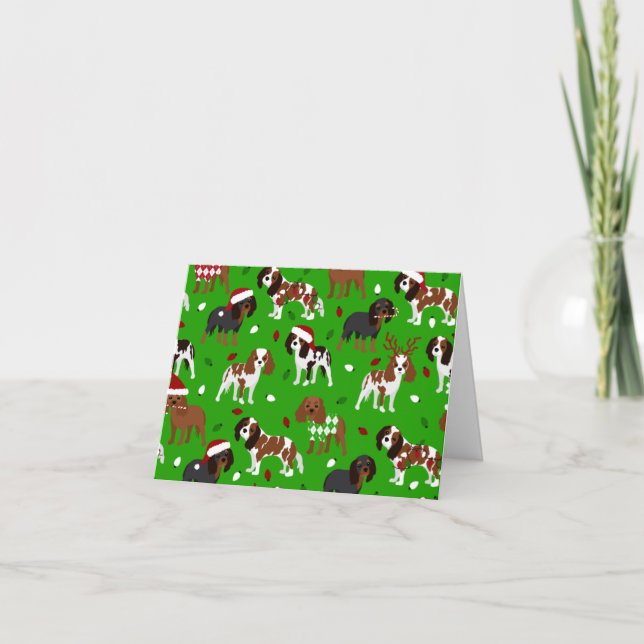 Tarjeta Cavalier King Charles Spaniel de Navidad (Anverso)