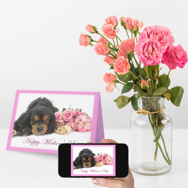 Tarjeta Cavalier King Charles Spaniel Feliz Día de la Madr (Subido por el creador)