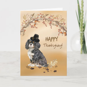 Tarjeta Cavalier King Charles Spaniel Gorra Acción de Grac