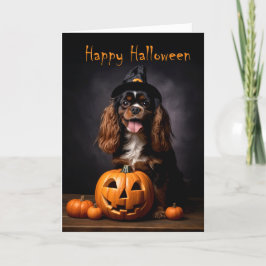 Tarjeta Cavalier King Charles Spaniel Halloween