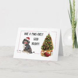 Tarjeta Cavalier King Charles Spaniel Navidades graciosos