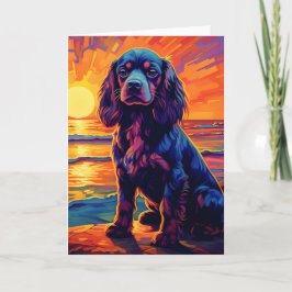 Tarjeta Cavalier King Charles Spaniel Sunset / Sunrise