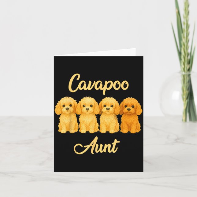 Tarjeta Cavao Aunt Cute Dog Lover Gift Funny Women Puppy O (Anverso)
