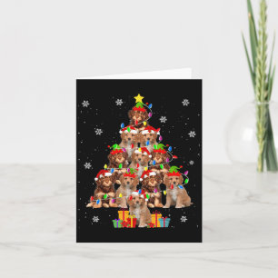 Tarjeta Cavao Christmas Tree Funny Santa Cavoodle Dog Xmas