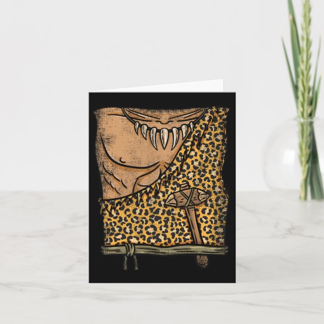Tarjeta Caveman Costume Halloween (Anverso)