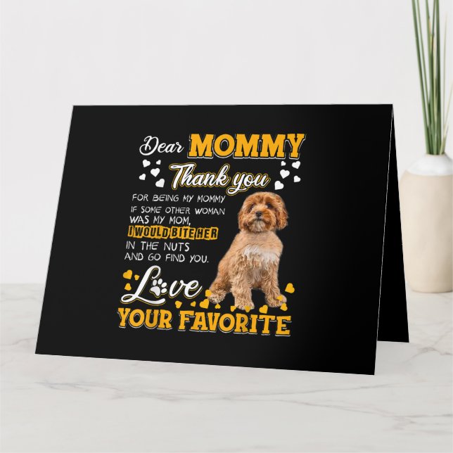 Tarjeta Cavoodle Querida Mami Gracias Por Ser Mi Mami (Anverso)
