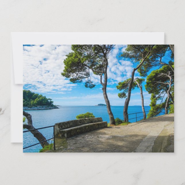 Tarjeta Cavtat, fotografía pintoresca de Croacia, (Anverso)