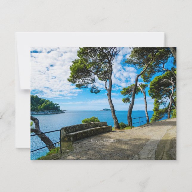 Tarjeta Cavtat, fotografía pintoresca de Croacia, (Anverso)
