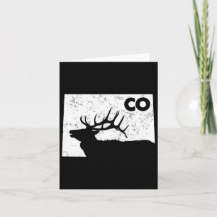 Tarjeta Caza de alces en Colorado - Forma del estado de al