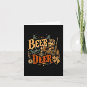 Tarjeta Caza de ciervos divertida cerveza papá día del pad