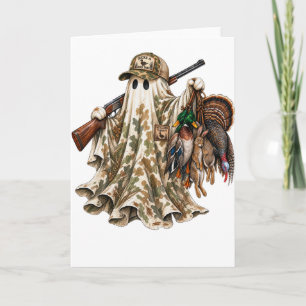 Tarjeta Caza de Halloween Pato Silvestre Pavo Fantasma Mal