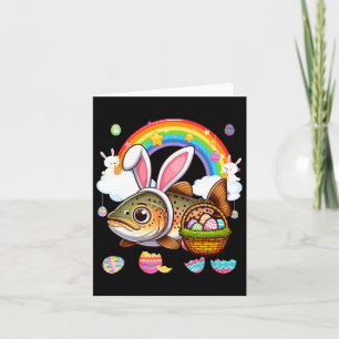 Tarjeta Caza de huevos de caza de pascua de trucha confita