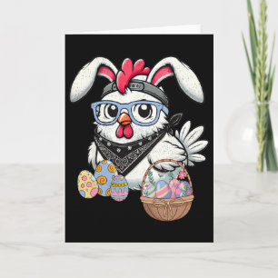 Tarjeta Caza de huevos de gallina de Pascua orejas de cone