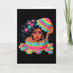 Tarjeta Caza de Huevos de Pascua Colorida Reina Negra June