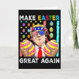 Tarjeta Caza de huevos divertida de conejos de Trump Haz q