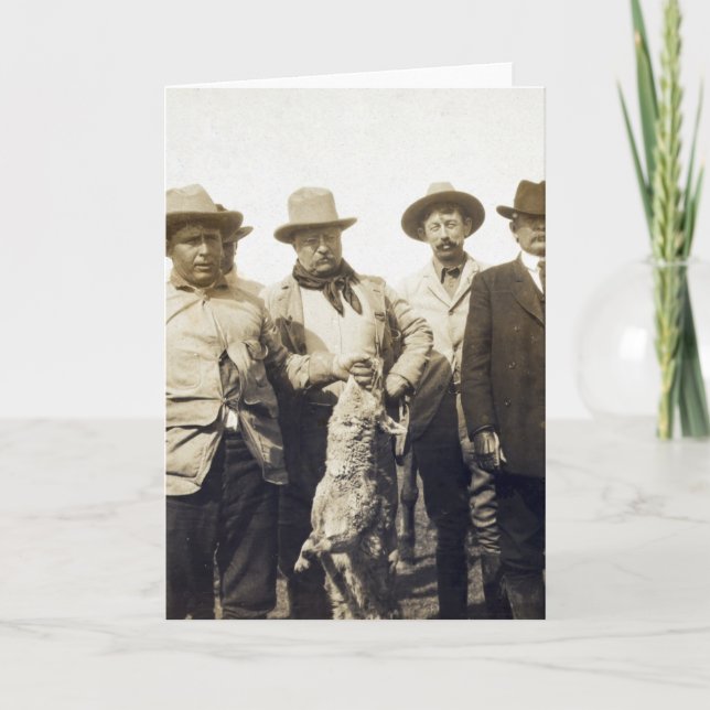 Tarjeta Caza de lobos de Teddy Roosevelt, 1905 (Anverso)