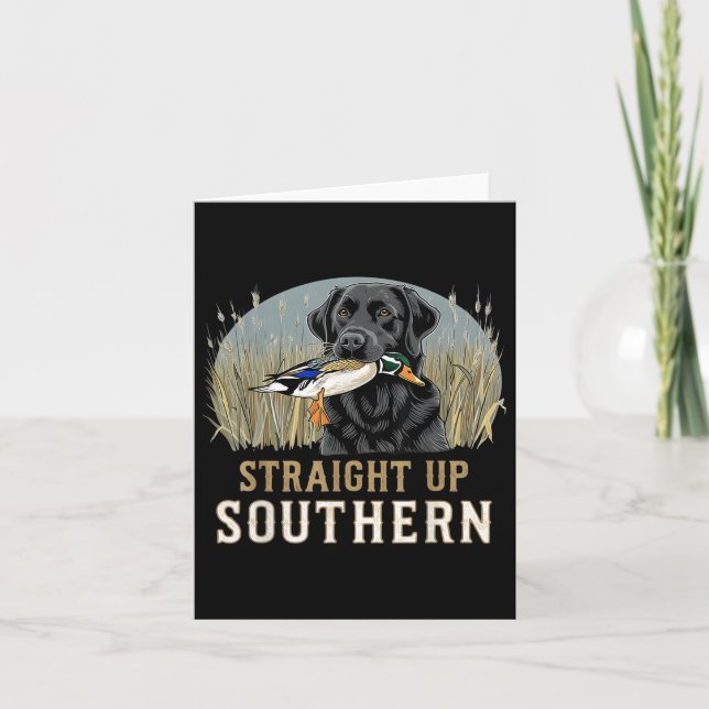 Tarjeta Caza de patos con perros de caza Straight Up South (Anverso)