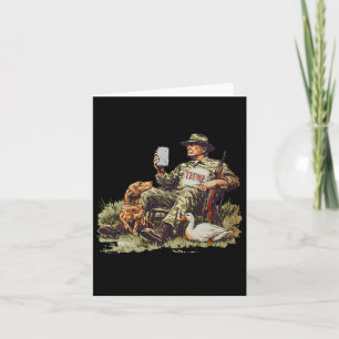Tarjeta Caza de Trump Camouflage en temporada divertida de
