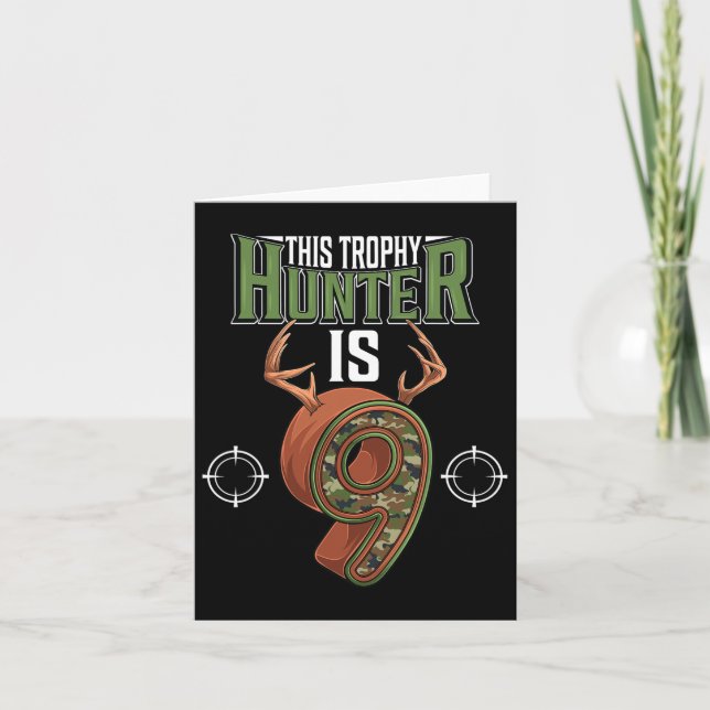 Tarjeta Caza de venados de 9 años Novena fiesta de cumplea (Anverso)