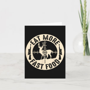 Tarjeta Caza divertida de venados comiendo más rápido