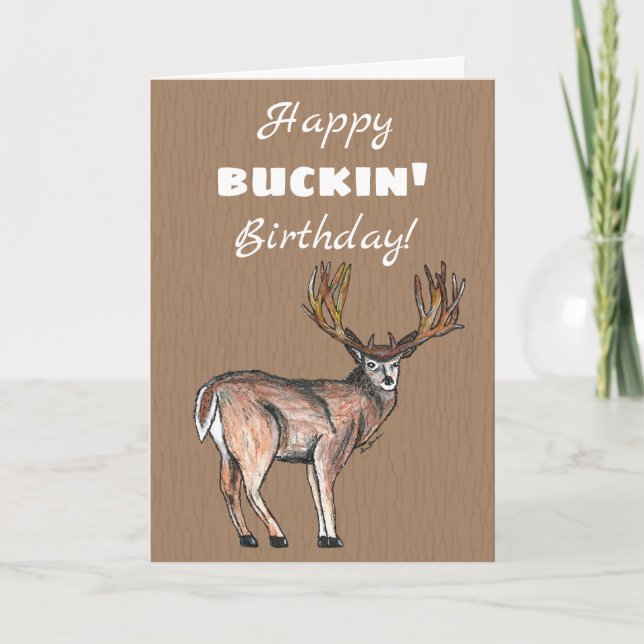 Tarjeta Caza Feliz cumpleaños de Buckin (Anverso)