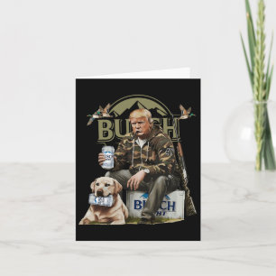 Tarjeta Caza retro Trump ciervos divertido bebiendo cervez