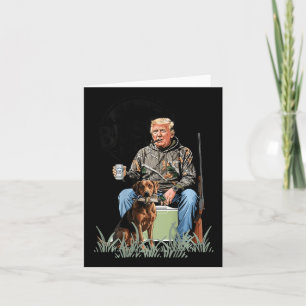 Tarjeta Caza Retro Trump Ciervos Divertido Bebiendo Cervez