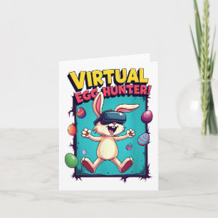 Tarjeta Caza Virtual De Huevos - Divertido Conejo De Gamer