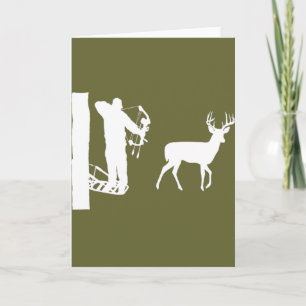 Tarjeta Cazador de bolas en Treestand Shooting Deer