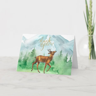 Tarjeta Cazador de ciervos Bosque Montaña Gracias