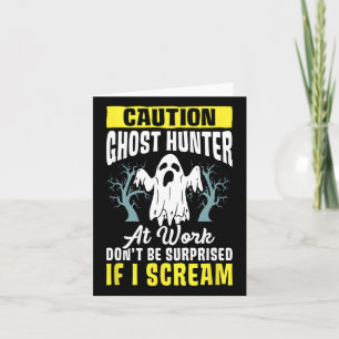 Tarjeta Cazador de fantasmas de Halloween Trabajo de caza 
