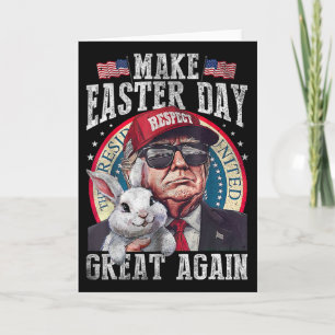 Tarjeta Cazador de huevos de conejo divertido Trump Make E