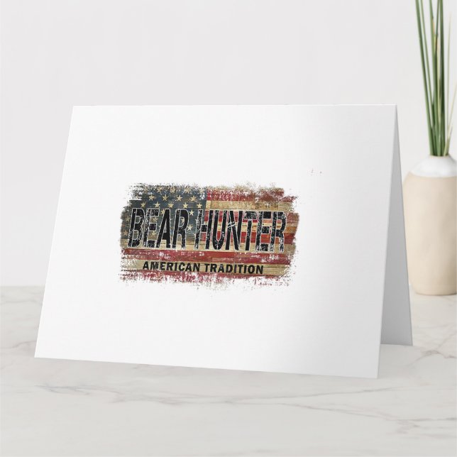 Tarjeta Cazador de oso de bandera estadounidense (Anverso)