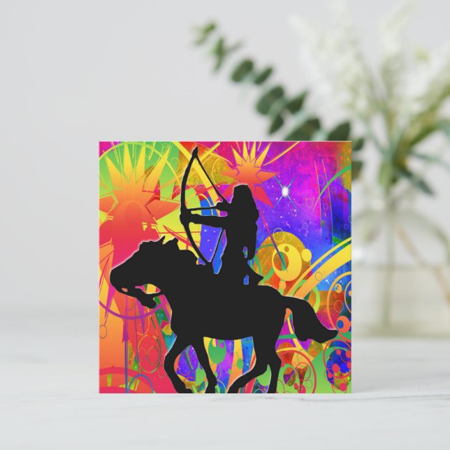 Tarjeta Cazador nativo americano (Anverso de pie)