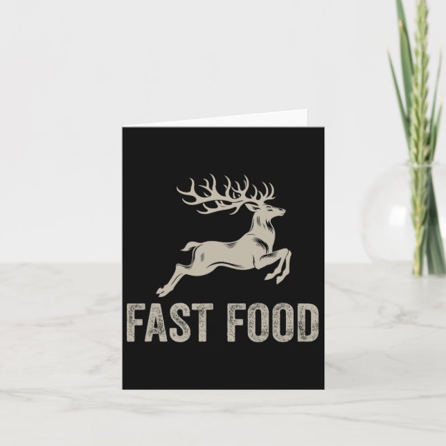 Tarjeta Cazadora de camiseta de ciervo de comida rápida Ch (Anverso)