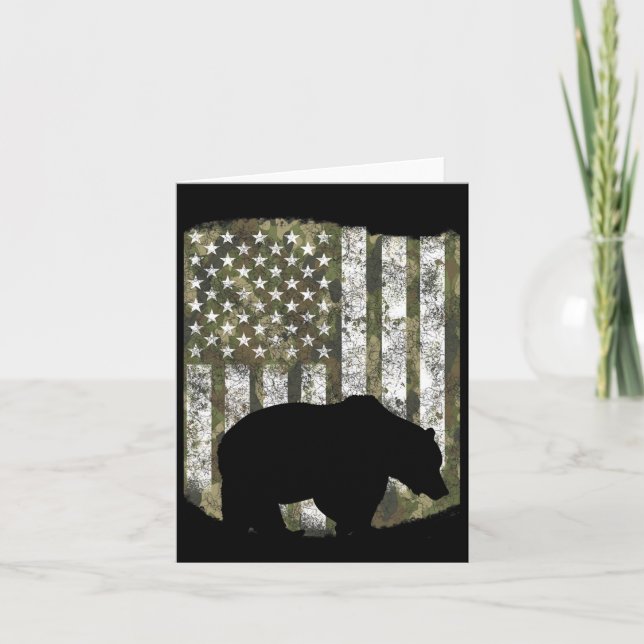 Tarjeta Cazadora de camoflage con bandera de los Estados U (Anverso)