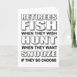 Tarjeta Cazadores de jubilaciones divertidos, pescadores y