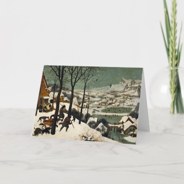 Tarjeta Cazadores en la nieve de Pieter Bruegel la anciano (Anverso)
