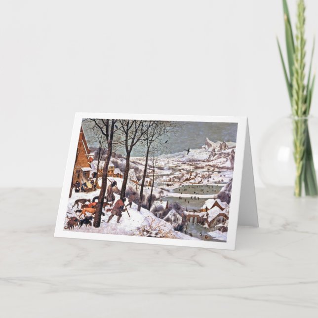 Tarjeta Cazadores en la nieve, Pieter Bruegel, el anciano (Anverso)