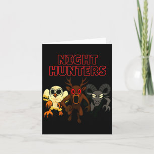 Tarjeta Cazadores Nocturnos. 3 Animales En El Bosque. Game