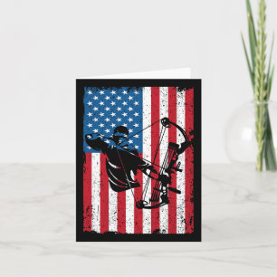 Tarjeta Cazando a Archer Bandera Americana Bowcazter