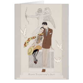 Tarjeta CC1222 de la pareja de amor George Barbier