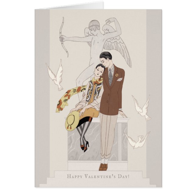 Tarjeta CC1222 de la pareja de amor George Barbier (Frente)