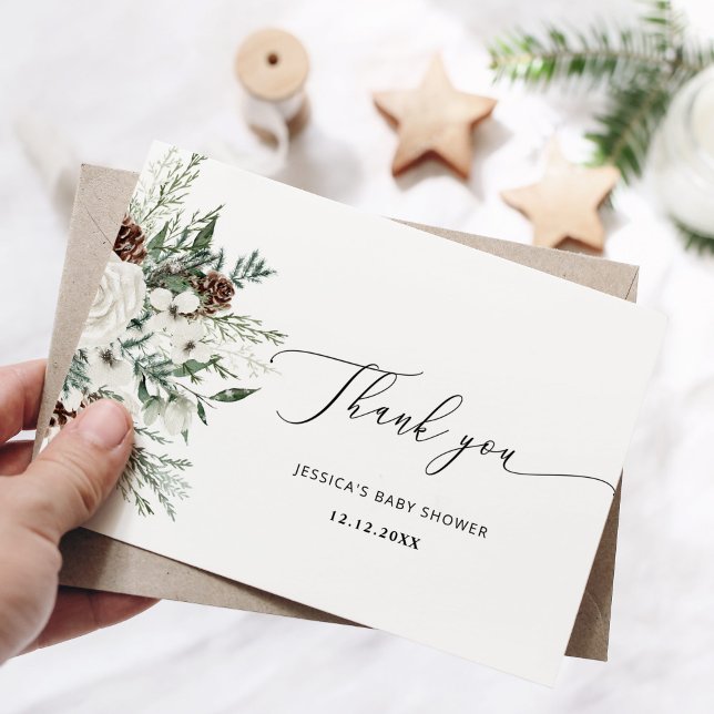 Tarjeta Cebolla elegante de invierno verde, gracias (Subido por el creador)