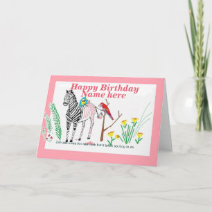 Tarjeta Cebra en el Salón, cumpleaños divertidos, para ell