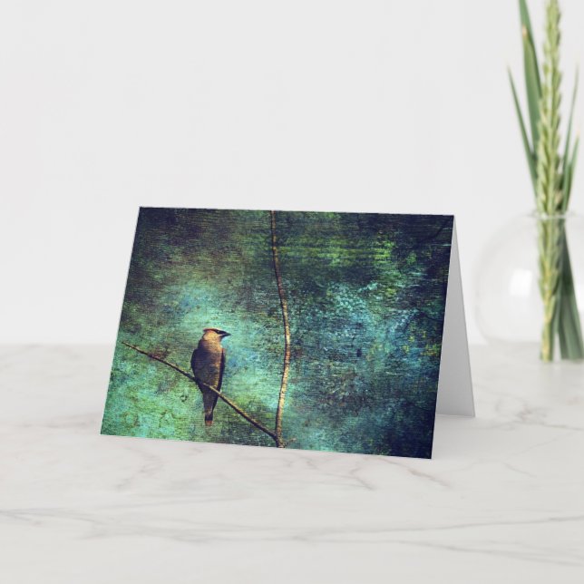 Tarjeta Cedar Wax Wing Bird (Anverso)