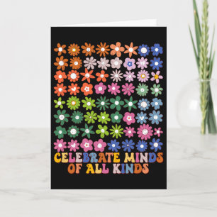 Tarjeta Celebra Mentes De Todo Tipo Flor Groovy Autismo