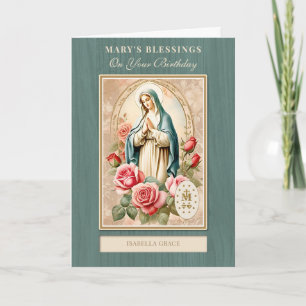 Tarjeta Celebración Católica del Cumpleaños de la Virgen M