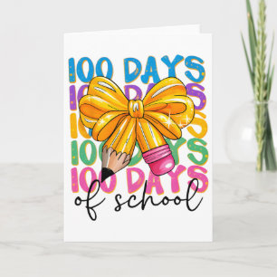 Tarjeta Celebración de 100 días de escuela Lápiz Arco Maes