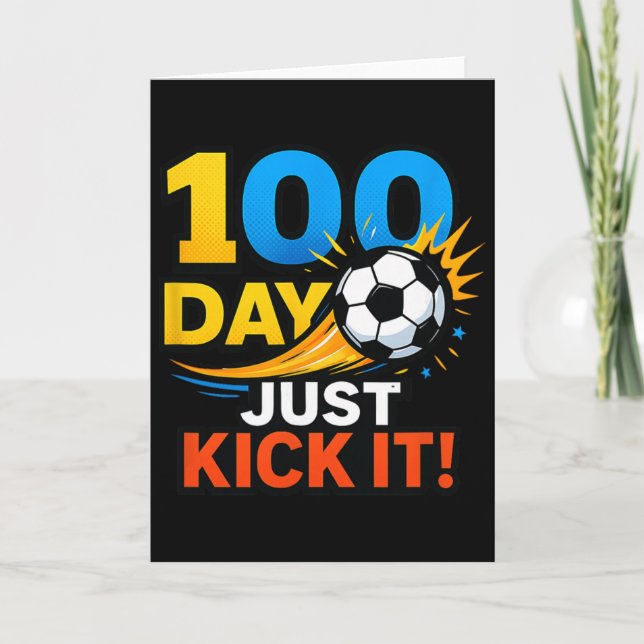 Tarjeta Celebración de 100 días ¡Simplemente patea! Explos (Anverso)